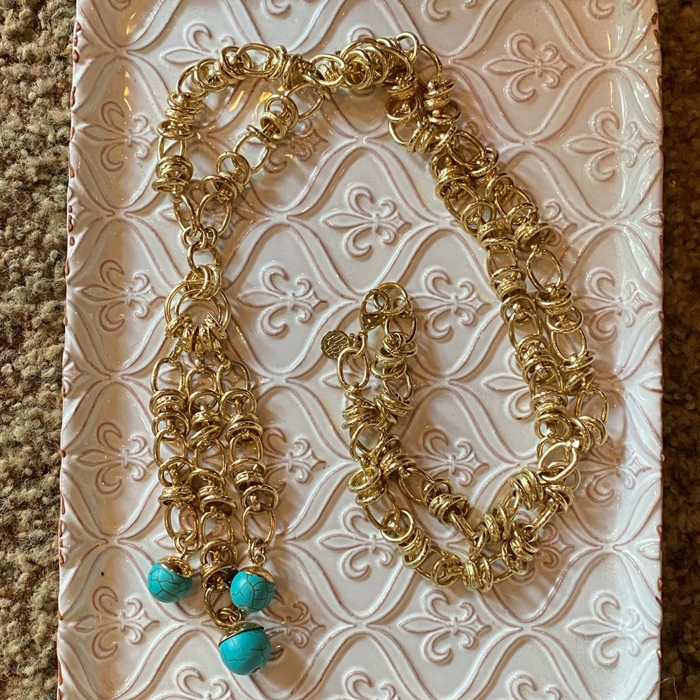 Lilly Pulitzer tassel turquoise necklace